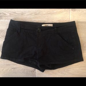 Black low rise shorts